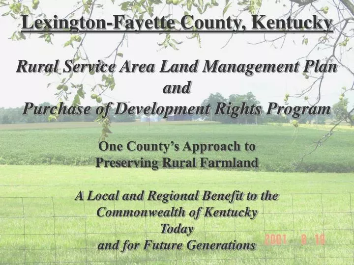 PPT LexingtonFayette County, Kentucky Rural Service Area Land