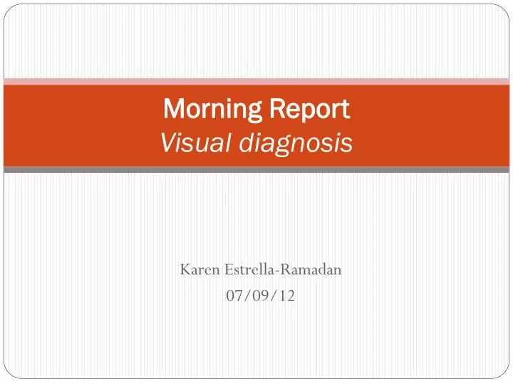 morning report visual diagnosis n.