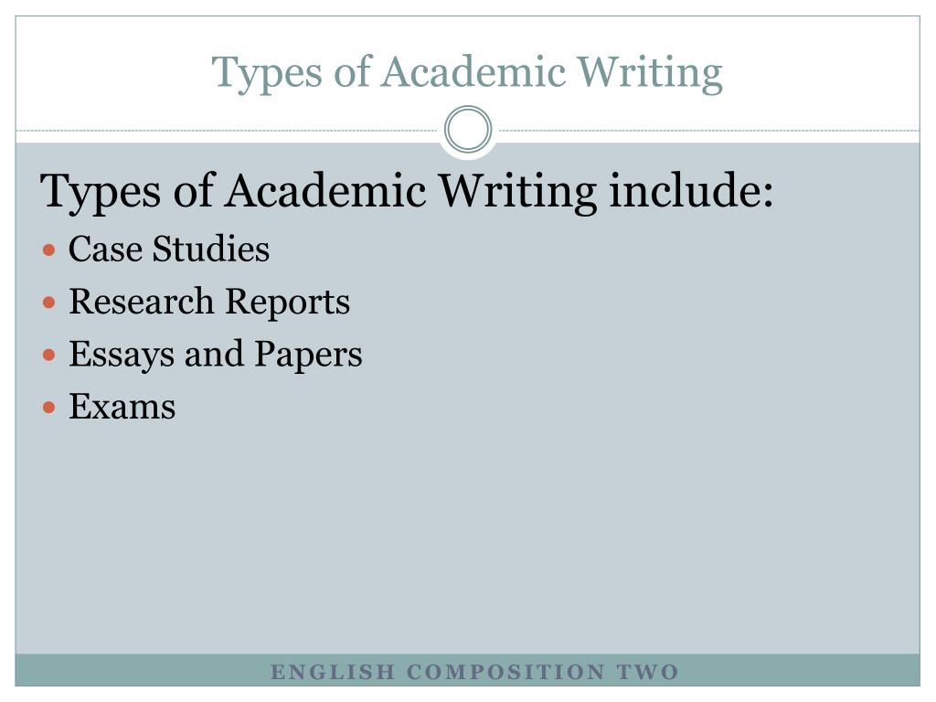 academic writing types presentation