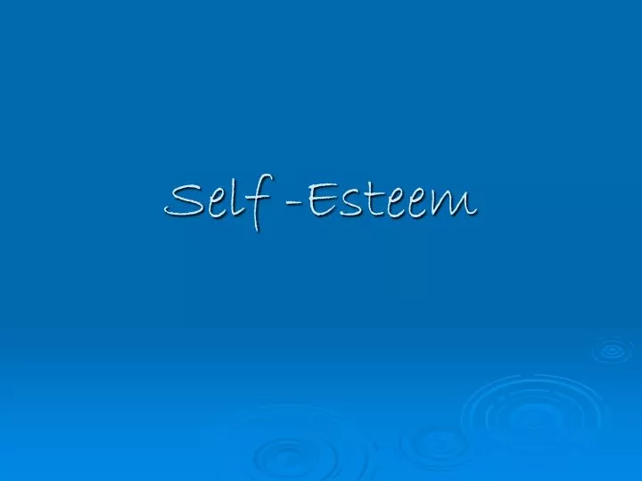 self esteem n.