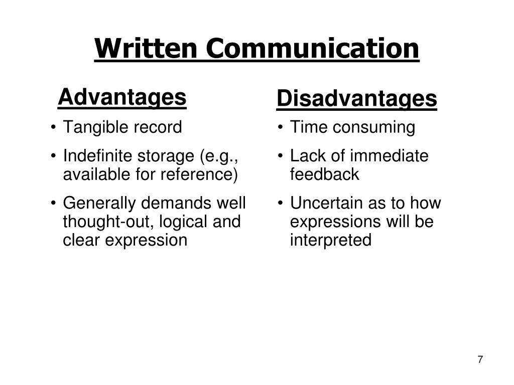 presentation communication disadvantages