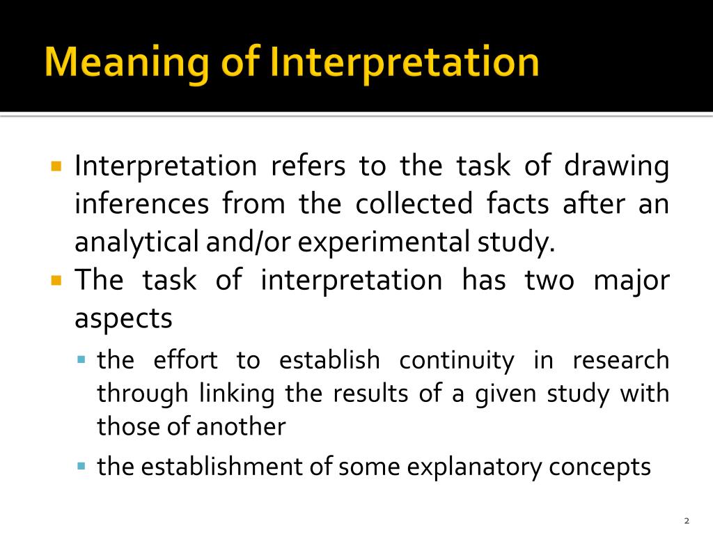 interpretation meaning in essay