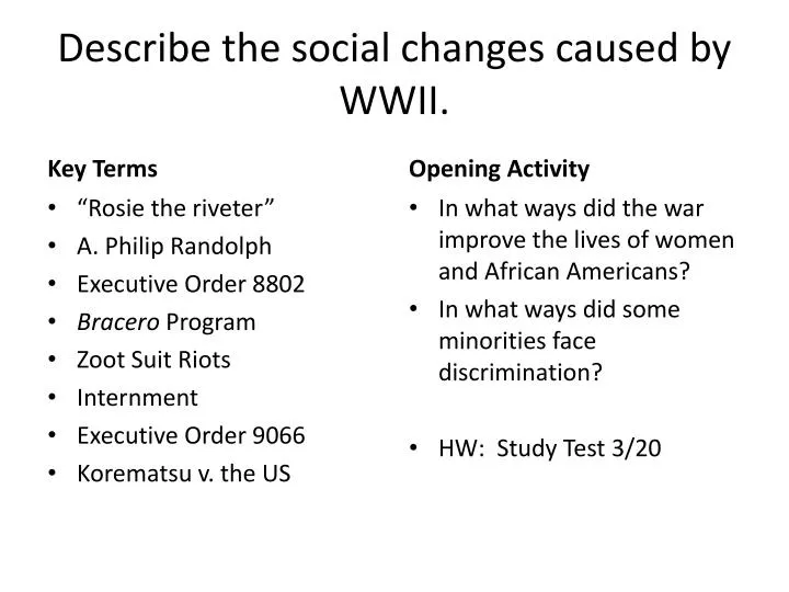 ppt describe the social changes caused by wwii powerpoint wwii powerpoint