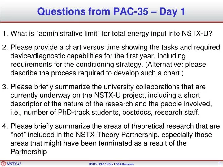 questions from pac 35 day 1 n.