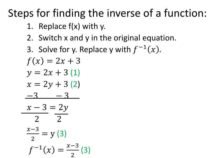 PPT - 7.5 Inverse Function PowerPoint Presentation - ID:2737249