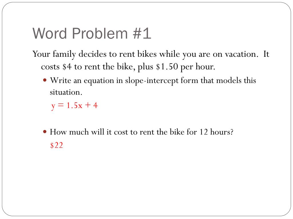 PPT - 27-27 Writing Linear Equations in Slope-Intercept Form