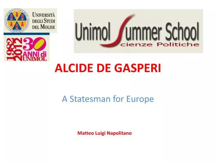 PPT - ALCIDE DE GASPERI PowerPoint Presentation, free download - ID:2738754