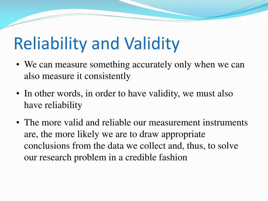 validity and reliability in quantitative research ppt