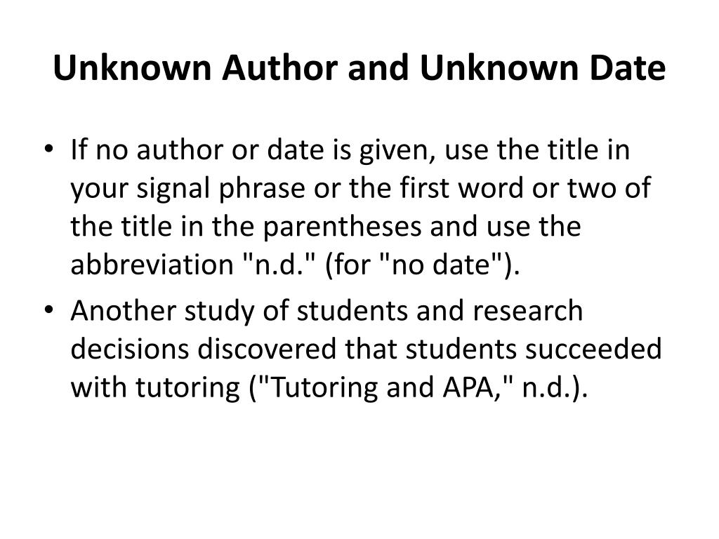 PPT APA inner citation PowerPoint Presentation, free