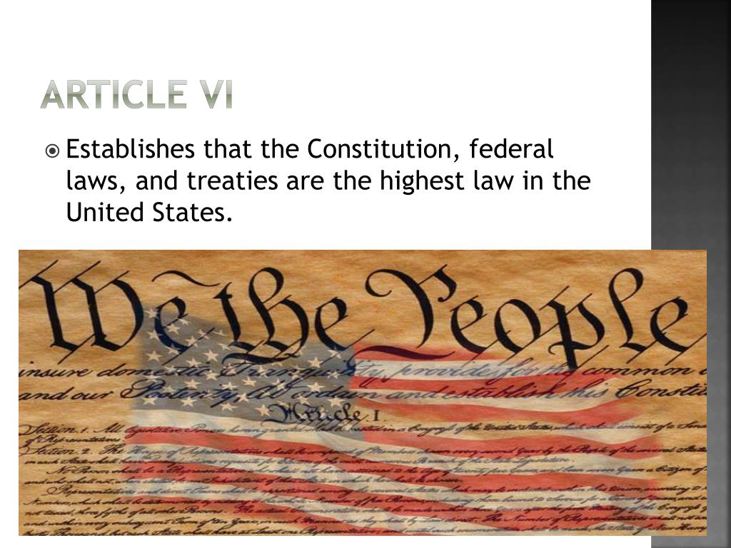 What Is The Subject Of Article 6 Of The Constitution What Is The Subject Of Article 6 Of The Constitution
