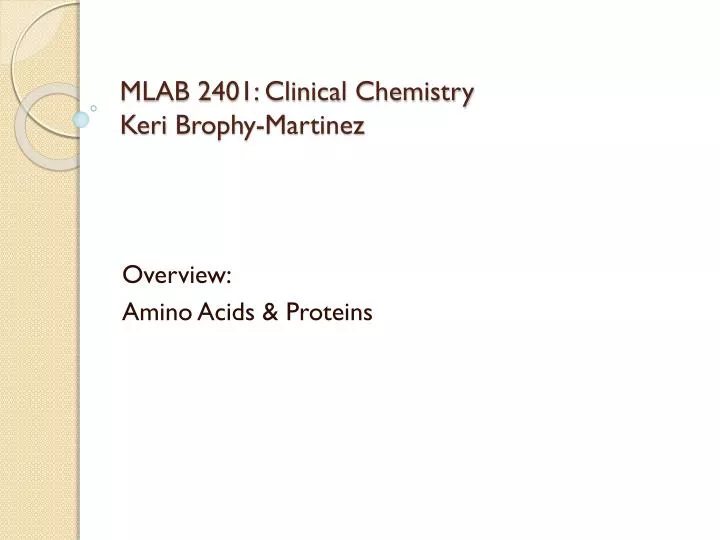 Clinical Chemistry: An Overview