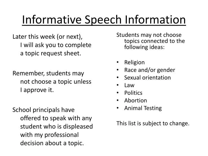 informative speech ideas