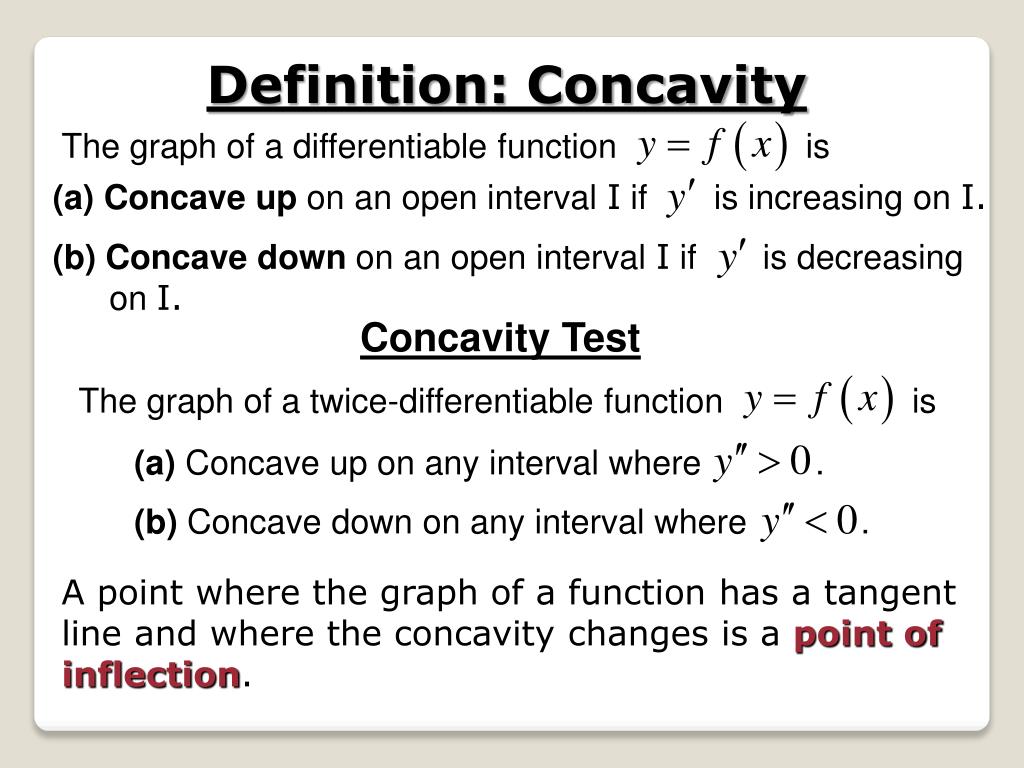 PPT - First Derivative Test, Concavity, Points of Inflection PowerPoint ...