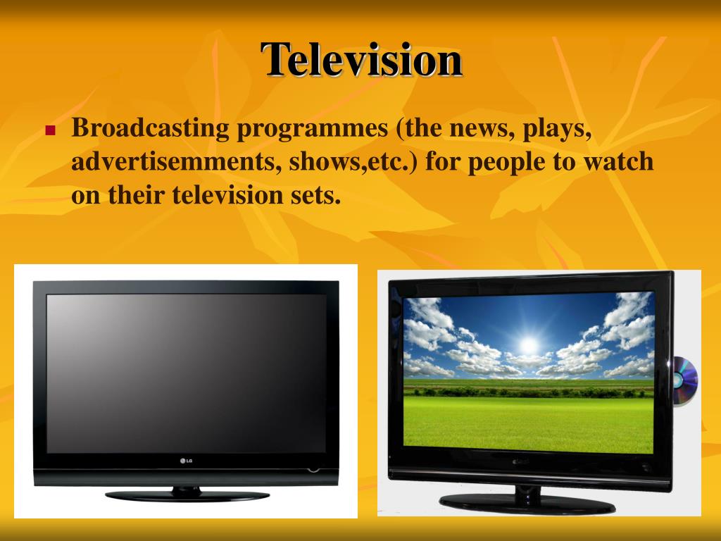 it is the visual presentation of television