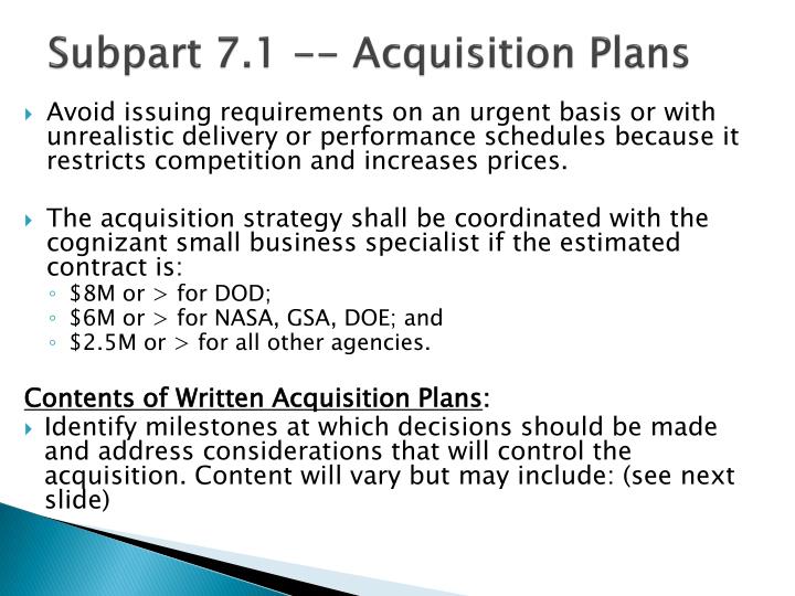 PPT - FAR Part 7 Acquisition Planning PowerPoint Presentation - ID:2743880