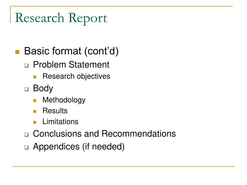 types of research reports slideshare