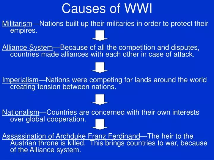 causes of wwi causes of wwi