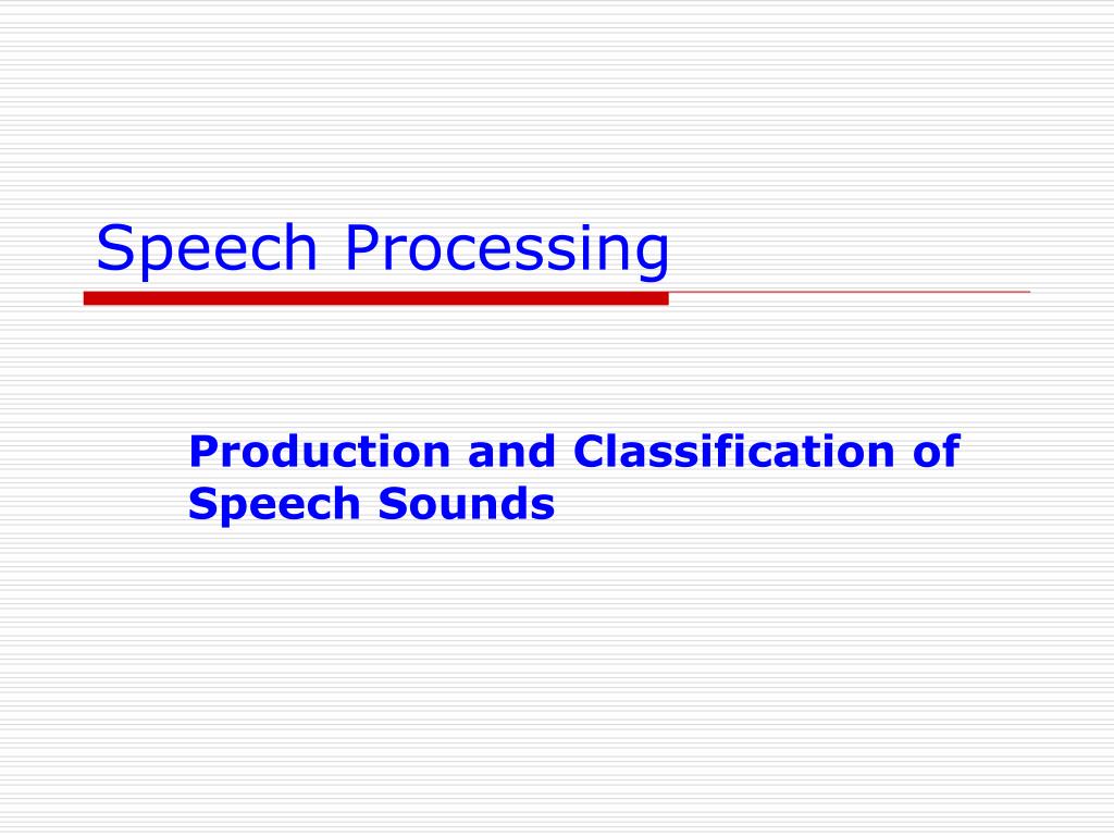 introduction of speech processing
