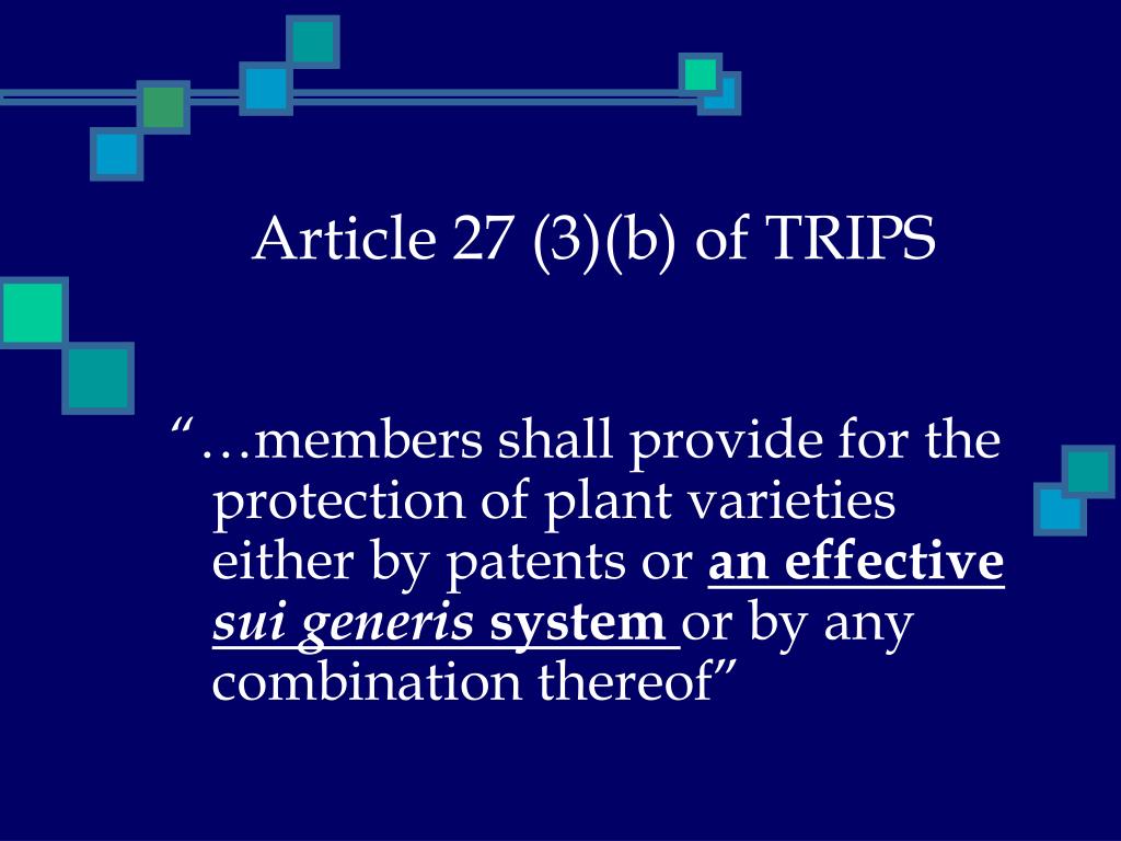 article 27 (3)(b) of trips agreement