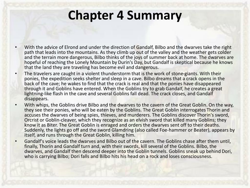PPT - The Hobbit Chapter Summaries PowerPoint Presentation, free