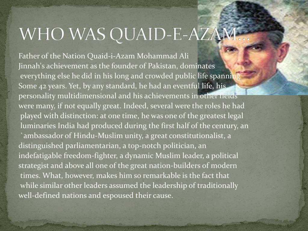 short biography of quaid e azam