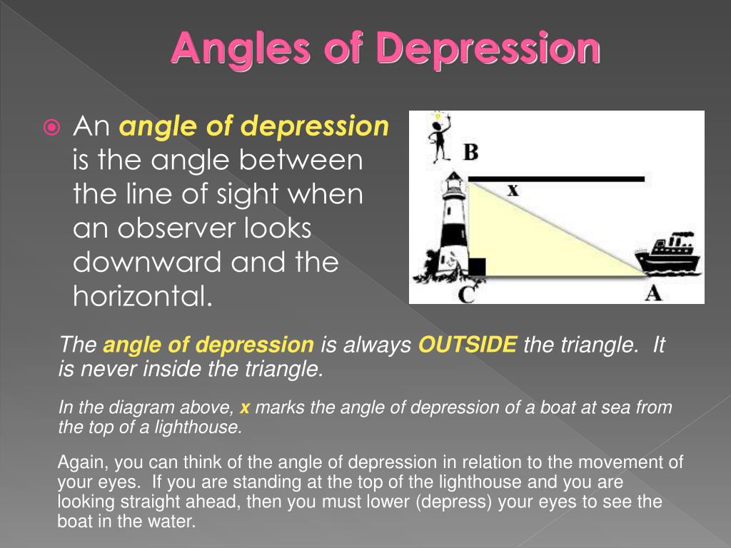 powerpoint presentation on angle of elevation and depression