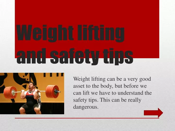 weight lifting and safety tips n.