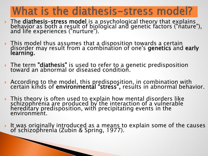 diasthesis stress model diasthesis stress model