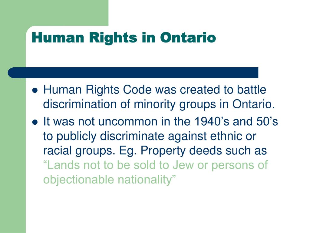 Ppt The Ontario Human Rights Code Powerpoint Presentation Free