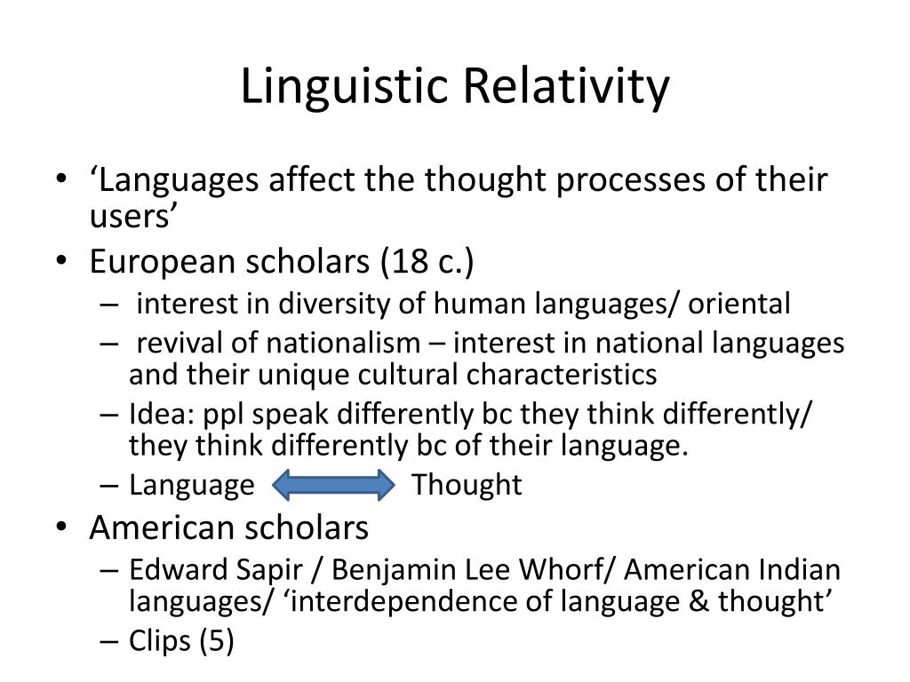 hypothesis of linguistic relativity definition quizlet