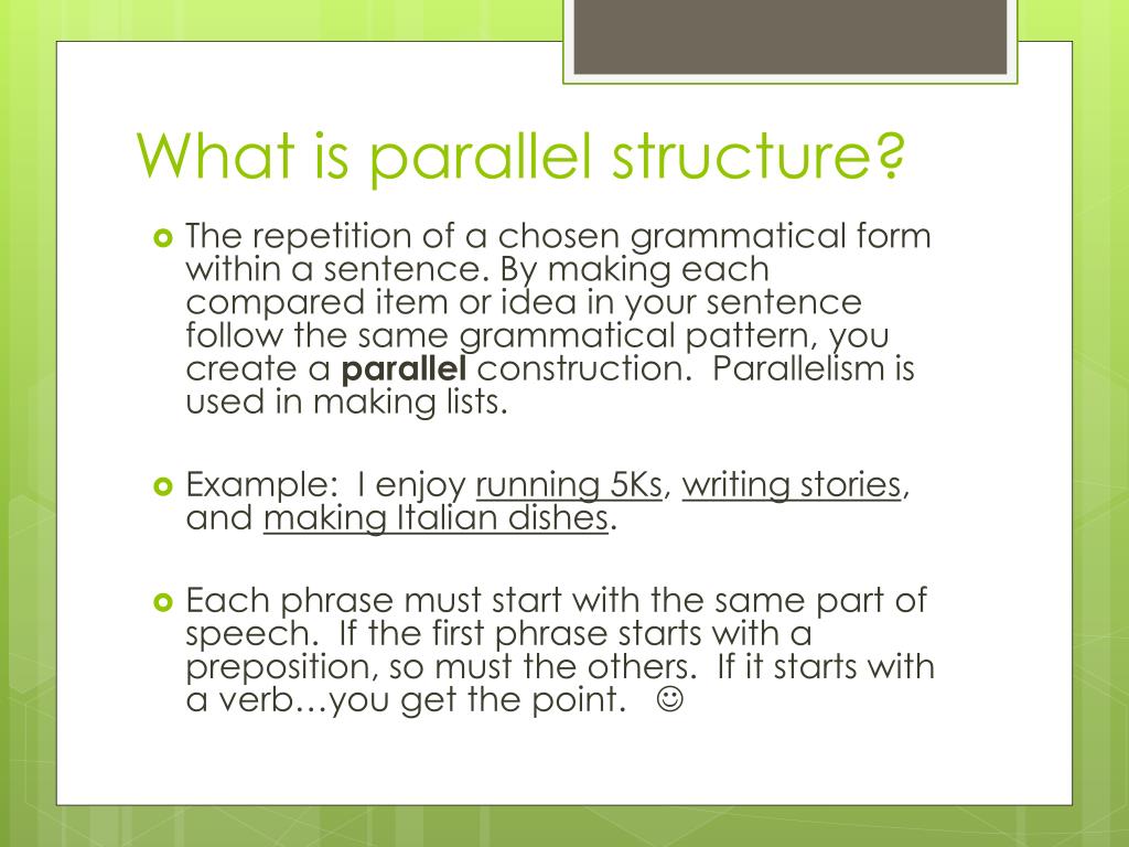 parallel structure definition