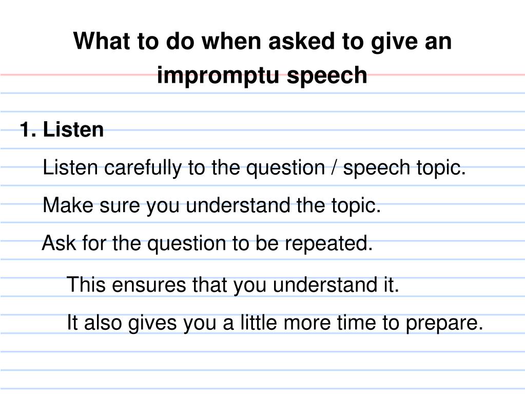how to prepare for an impromptu speech