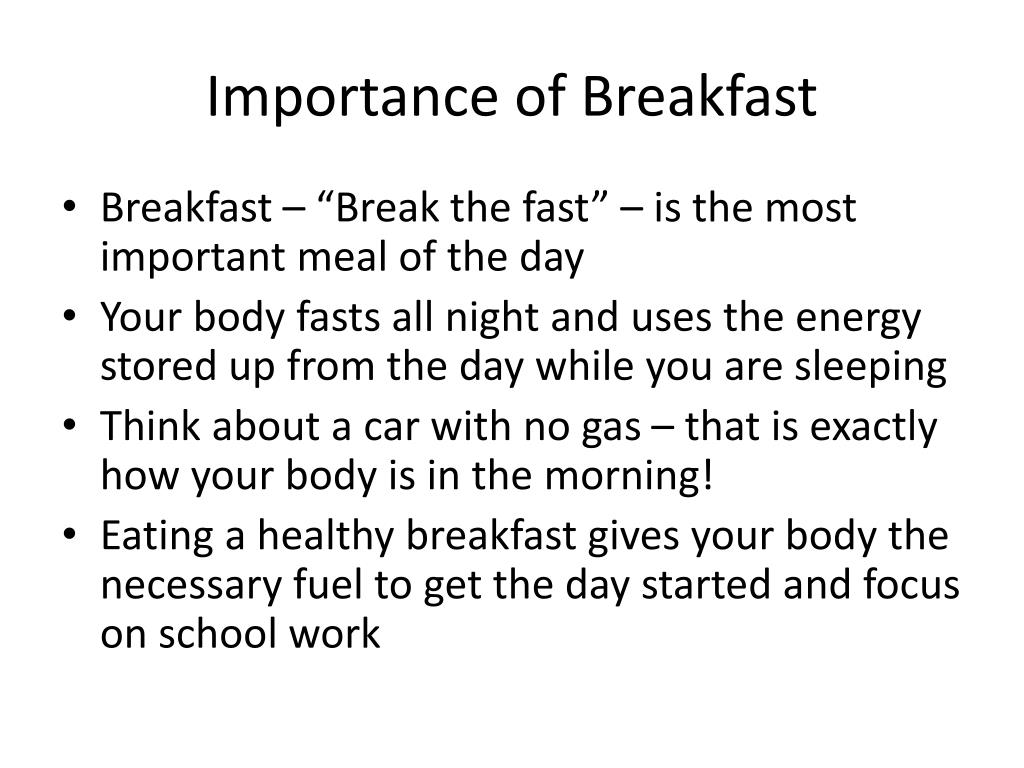 100 words essay on the power of breakfast