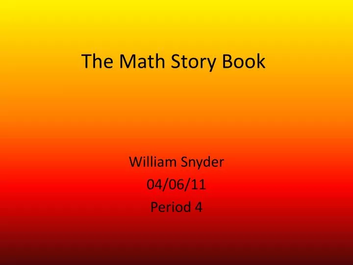 PPT The Math Story Book PowerPoint Presentation, free download ID