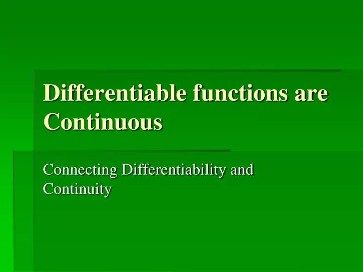 2.3 Differentiabilityap Calculus 2.3 Differentiabilityap Calculus