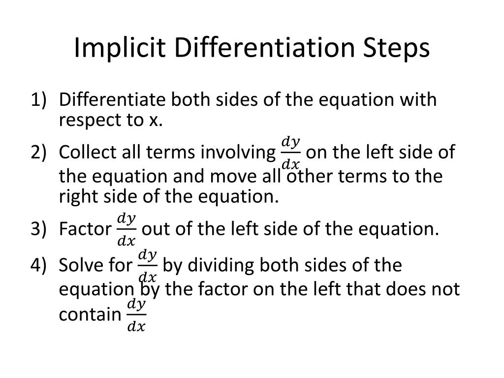 PPT Implicit Differentiation PowerPoint Presentation Free Download PPT Implicit Differentiation PowerPoint Presentation Free Download