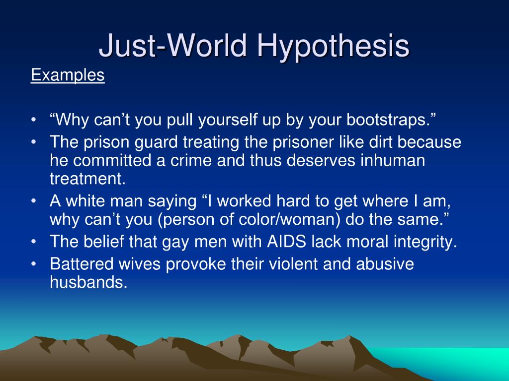 the just world hypothesis psychology definition