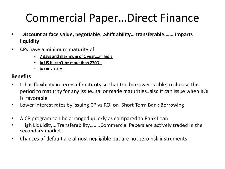 short-term paper Commercial paper n an unsecured debt instrument issued by a business to finance short-term cash needs, often traded in money markets commercial paper n. short-term paper Commercial paper n an unsecured debt instrument issued by a business to finance short-term cash needs, often traded in money markets commercial paper n.