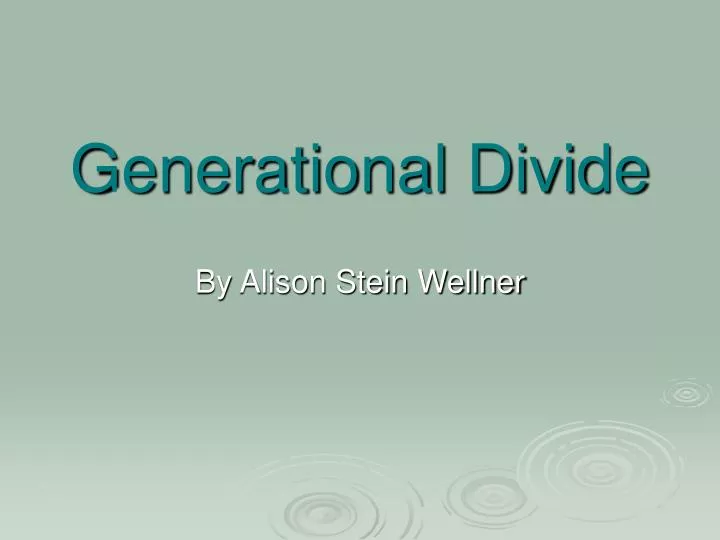 generational divide n.