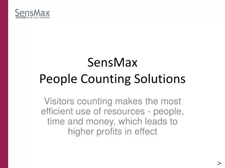 sensmax people counting solutions n.