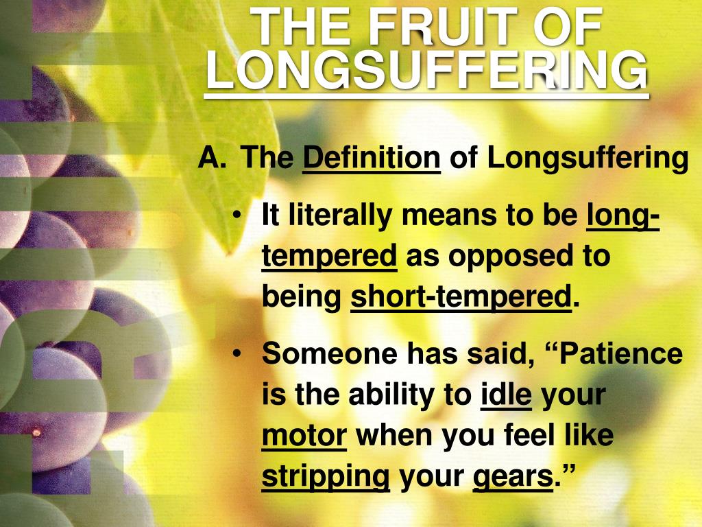 PPT LESSON 3 The Fruit Of Longsuffering Gentleness And Goodness 