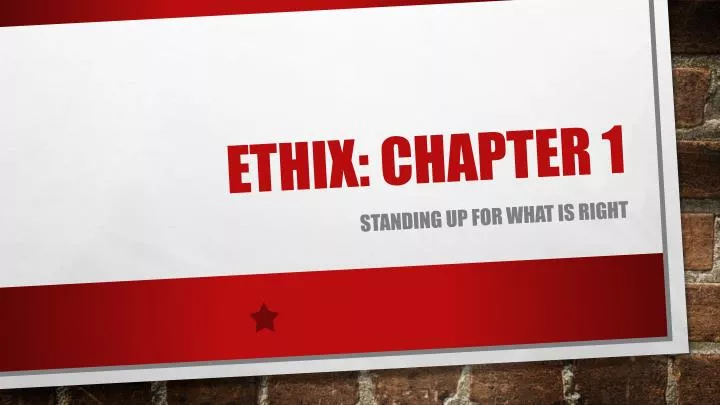 ethix chapter 1 n.
