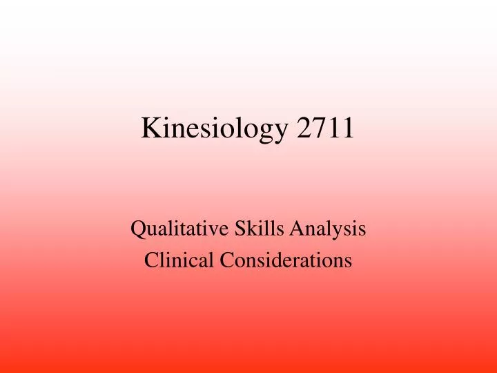 kinesiology 2711 n.
