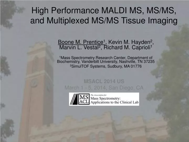 high performance maldi ms ms ms and multiplexed ms ms tissue imaging n.
