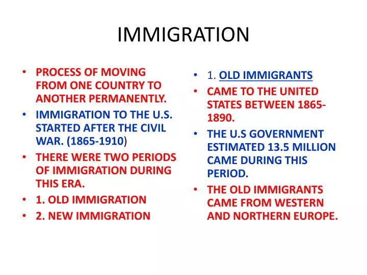 immigration topics for presentation