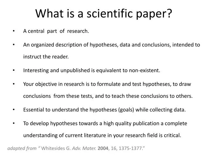 define scientific research paper