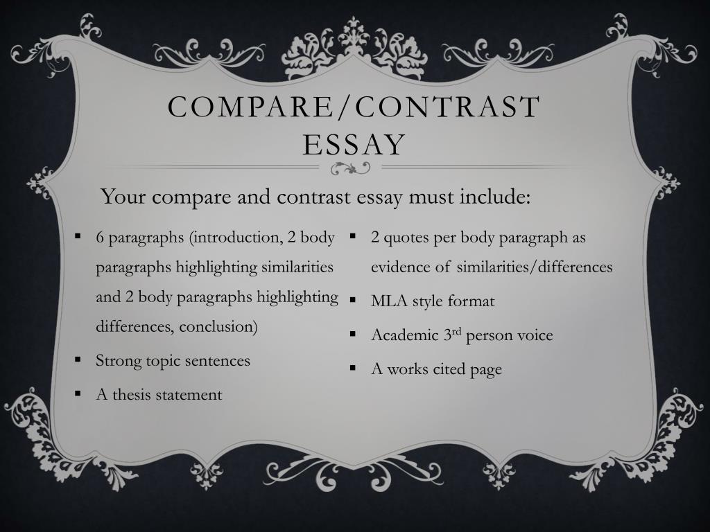 Ppt Compare And Contrast Essay