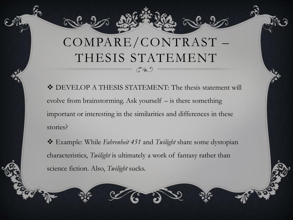 thesis compare and contrast examples