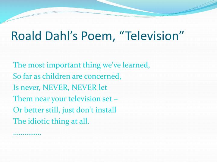 summary of television by roald dahl