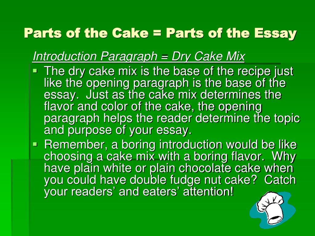 process essay of making a cake